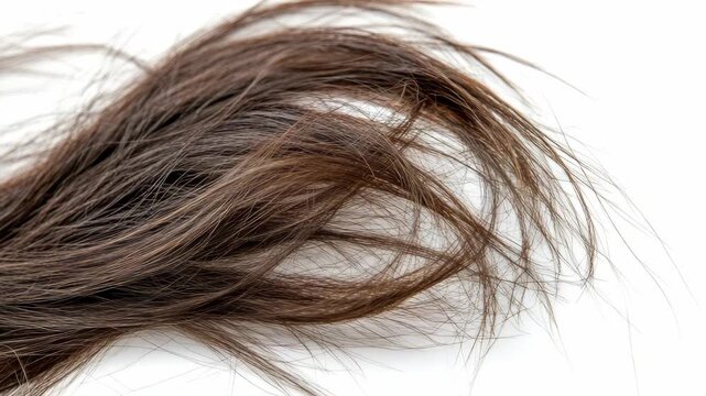 Close-up of Dry Frizzy Brown Hair Texture