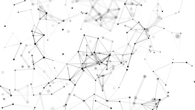 Abstract digital connection dots. Technology background. Network connection structure. 3d rendering. widescreen	