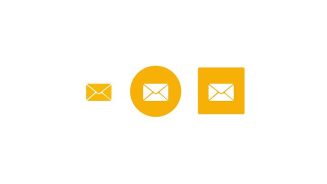 Mail icon. Email sign. Envelope vector set. Send message sign. Received message. Isolated mail icon. Open envelope symbol. on white background 4k video