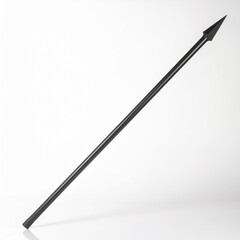 Obraz premium Studio shot of a black metal spear against a white background