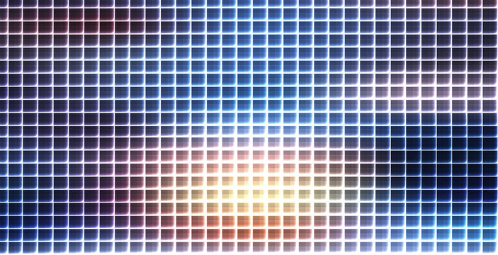 Abstract pixel art explosion with colorful grid