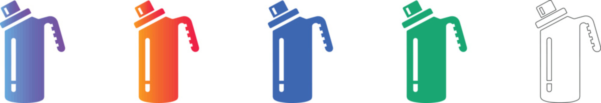 Water Bottle Fitness Accessory Icons