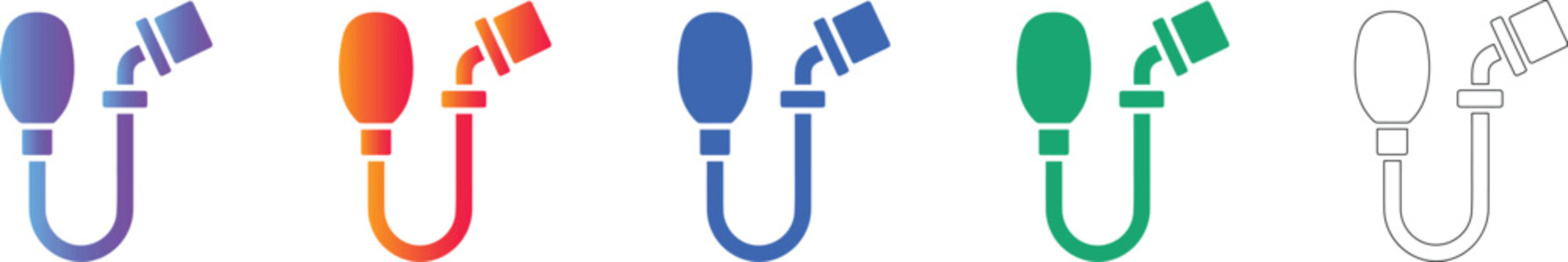 Manual Medical Inflation Bulb Icons for Clinical Use