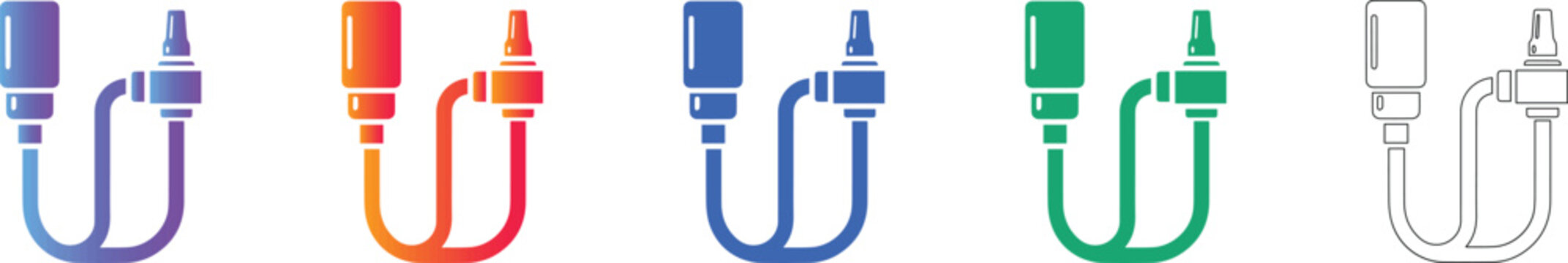 Medical Sensor and Probe Connector Icons Set