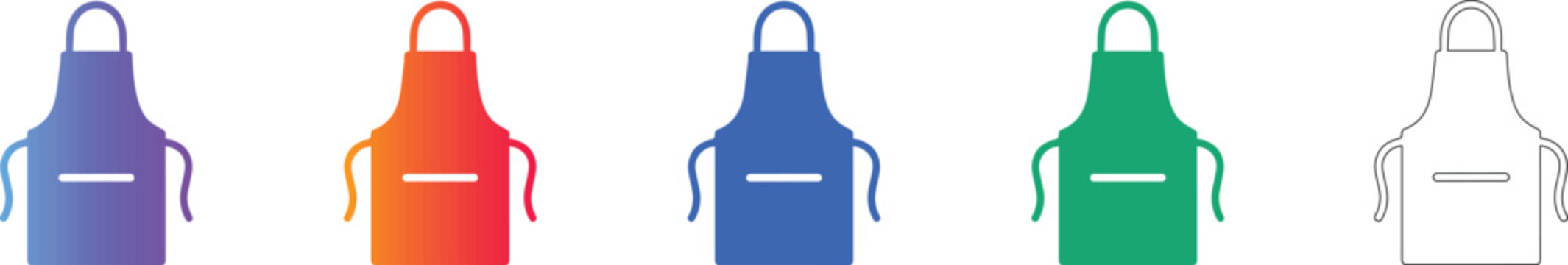 Protective Apron Icon Set