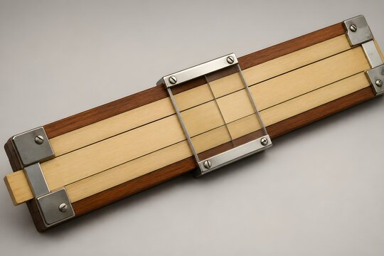Vintage Slide Rule Hardware With Blank Surface Precision Sliding Components Metal Cursor And Mechanical Design