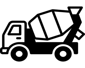 Fototapeta premium Black and white line drawing of a delivery truck.