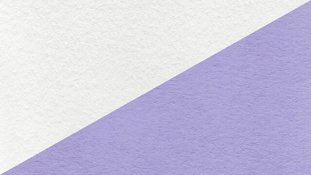 White paper texture two color background with light lavender diagonal split and copy space for template, banner, presentation