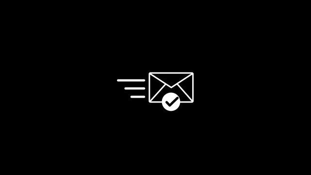 Mail box with check mark.White email box and check mark verified icon animation. 4k video