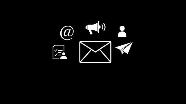 email symbol on black background