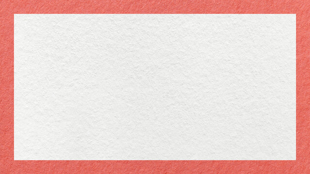 Textured white paper background with coral border. Backdrop with frame and copy space for banner, presentation
