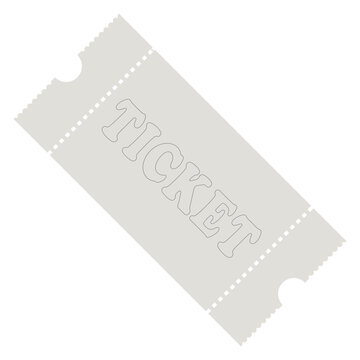 Single paper admit one ticket stub with perforated edges