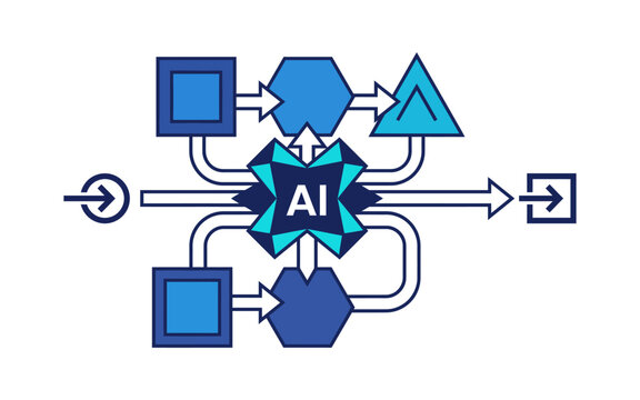 A visual representation of an artificial intelligence network with connected nodes showing data flow and information exchange