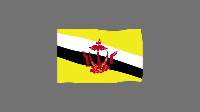 Brunei Darussalam Flag Vector Illustration, Southeast Asian National Symbol