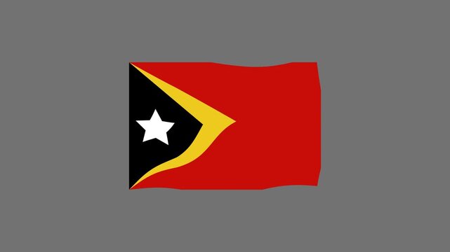 Timor-Leste Flag Vector Illustration, National Symbol of Southeast Asia