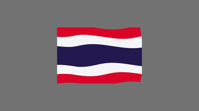 Thailand Flag Vector Illustration, National Symbol of Southeast Asia