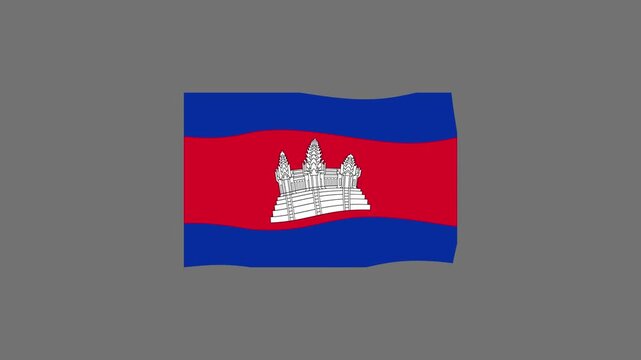 Cambodia Flag Vector Illustration, National Symbol of Southeast Asia