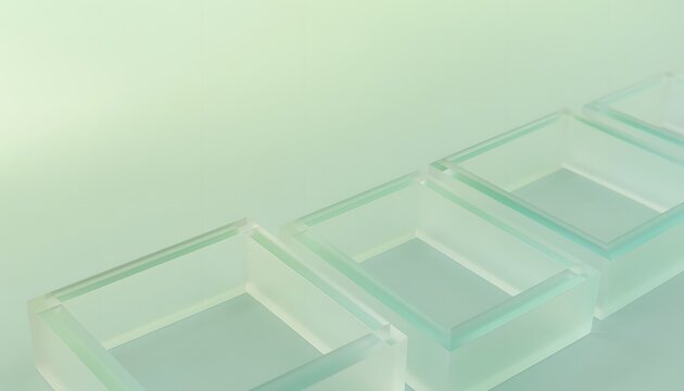 Frosted borosilicate glass frames on neo mint background
