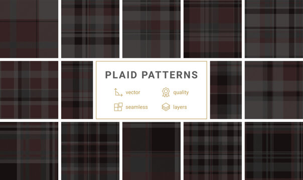 Elegant dark burgundy and charcoal grey plaid tartan pattern with a subtle twill texture. This sophisticated background is perfect for masculine apparel, cozy home decor, or luxury branding.