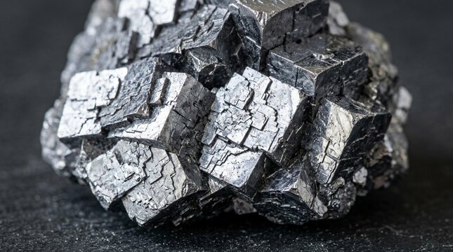Galena Crystal Cluster - Metallic Mineral, Cubic Structure, Geological Specimen