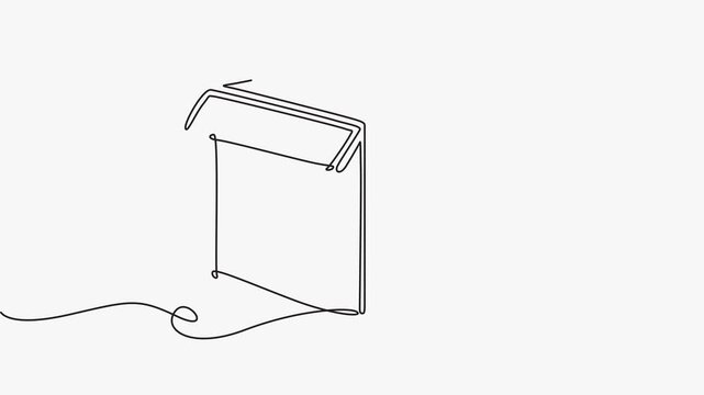 Continuous Line Drawing of Open Box Animation. 