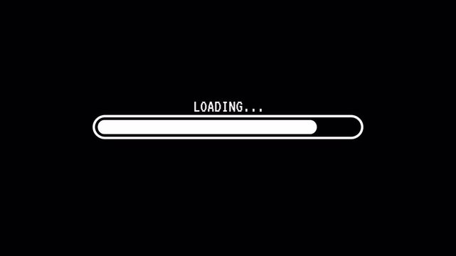 Minimalist loading status bar processing data 4k video animation on black background