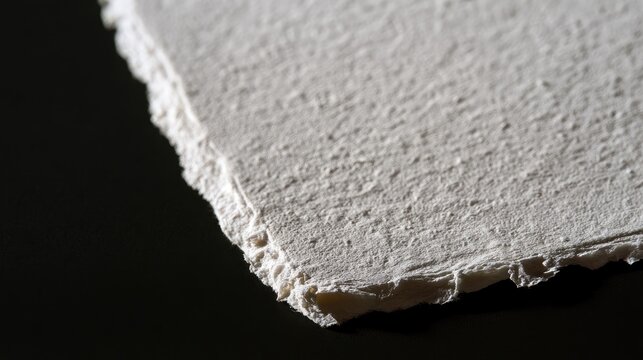 Close-up of textured, deckled-edge paper with a rough, natural surface