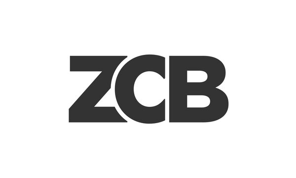 ZCB logo design template with strong and modern bold text. Initial based vector logotype featuring simple and minimal typography. Trendy company identity.