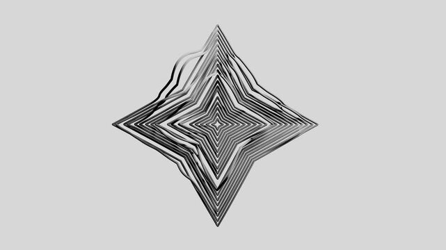 Playful doodle sketch of a diamond shape with moving lines in a seamless loop