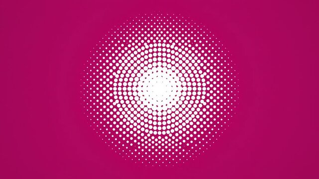Abstract Halftone Pattern Expanding on Magenta Background