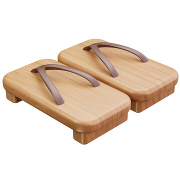 Traditional Geta Sandals 3D Illustrations