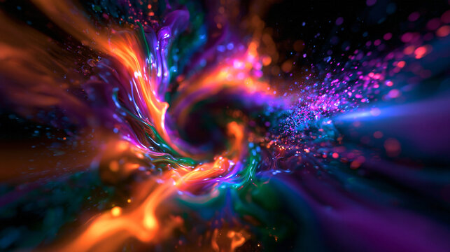 Abstract Swirling Colorful Fluid Energy Motion Background