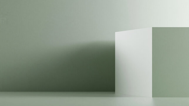 Minimalist Podium on Sage Green Background for Product Display