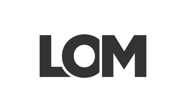 LOM logo design template with strong and modern bold text. Initial based vector logotype featuring simple and minimal typography. Trendy company identity.