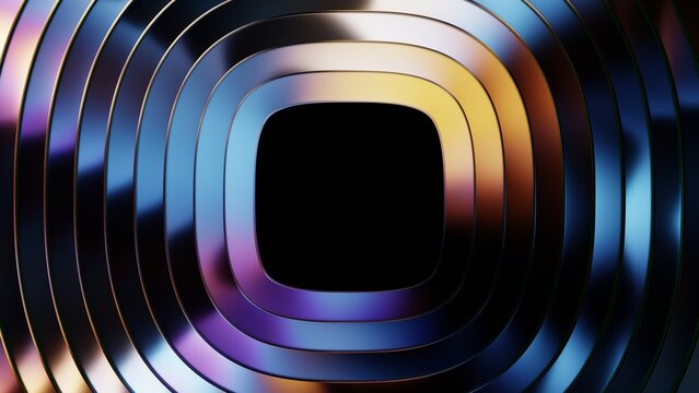 Rounded square glass background with soft prismatic reflection