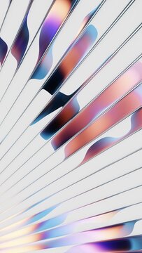 Vertical ribbed glass background with soft prism reflection