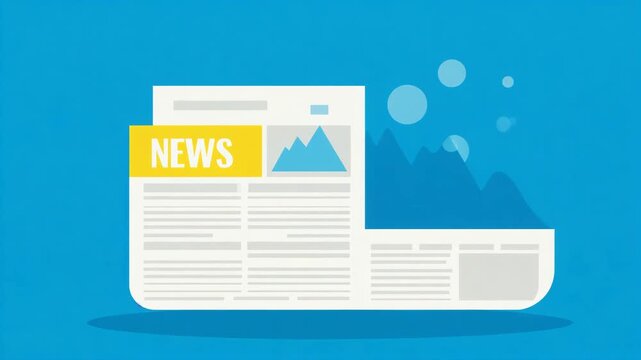 Stylized Newspaper with News Headline Representing Journalism, Media Publishing and Information Communication