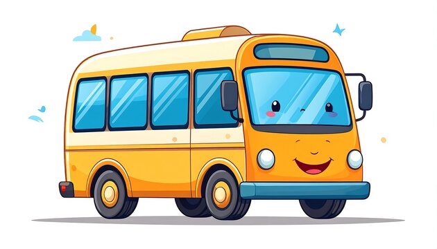 Bright yellow vintage school bus with blue windows.