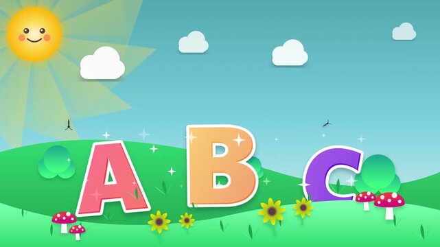 Cute Cartoon ABC Alphabet Learning Background for Children