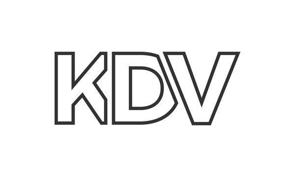 KDV logo design template with strong and modern bold text. Initial based vector logotype featuring simple and minimal typography. Trendy company identity.