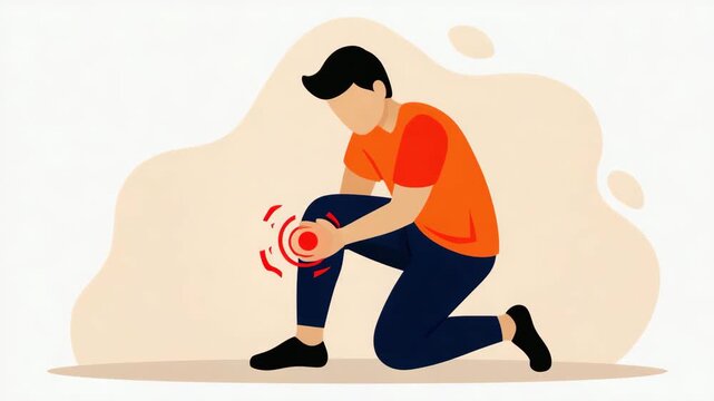 Person Kneeling and Holding a Painful Knee Representing Injury, Joint Pain and Sports Medicine