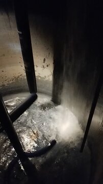 RO Water Being Pumped into Industrial Reactor Tank During Manufacturing Process