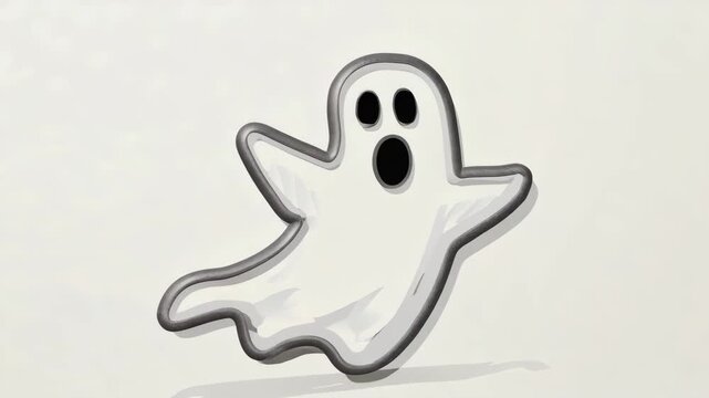Friendly Cartoon Ghost Character for Halloween, Fantasy, Mystery and Spooky Entertainment Concepts