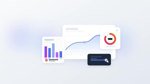 Business Data Analytics Dashboard with Animated Graphs and User Interface