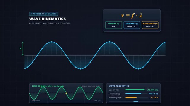 Wave Kinematics Physics Educational Infographic Animation