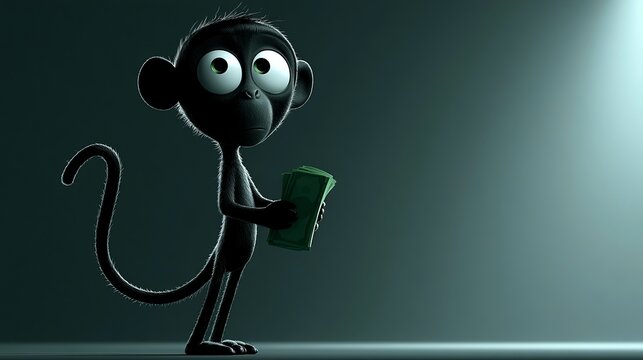 Spidermonkey holding money.