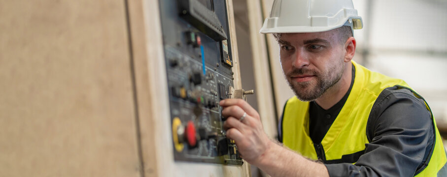 Workers Factory or Engineering work at factory site check up machine or products in site. Foreman or Technician checking Material or Machine on Plant. Heavy industry factory concept.