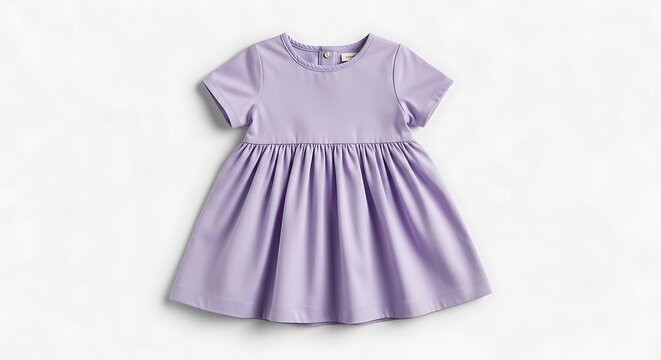 Light purple short-sleeve toddler dress with ruffles