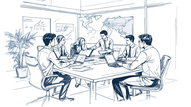 Businesspeople collaborating in a meeting room