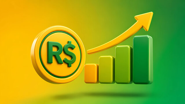 Brazilian Real Finance, Payment, Savings and Currency Exchange Concepts